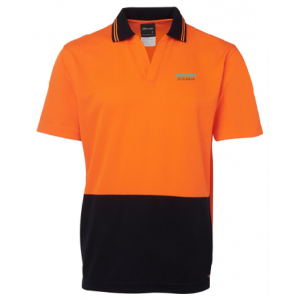 Mens Hi Vis SS Polo - Orange/Navy