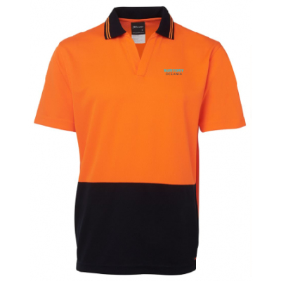 Mens Hi Vis SS Polo - Orange/Navy