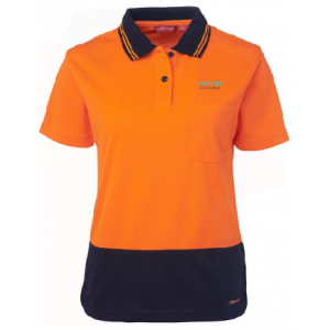 Womens Hi Vis SS Comfort Polo - Orange/Navy